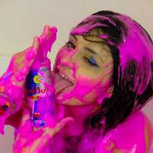 messyhot: Leda Uses Slime Foam and a Red Bull Can to Make a Mess