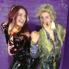 DungeonMasterOne: Messy Land Girls: Morgana and Scarlet drenched in mess!