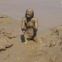 DungeonMasterOne: Maude the Mud Maiden: Dressed in tight black, totally drenched in mud!