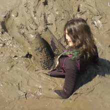 DungeonMasterOne: Maude the Mud Maiden: Dressed in tight black, totally drenched in mud!