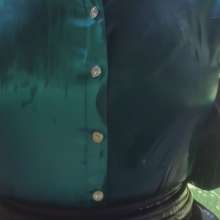 MadelineOasis: Soaking a Black Silk Lined Skirt and Green Silk Blouse