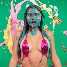 PieZone: Stunning New Model Gets Pulverized with Twenty Pies and Slime!