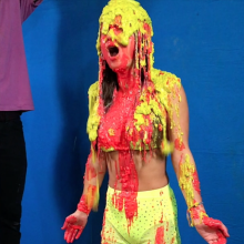 PieZone: Raver Girl Nigora Gets the Bubblegum Slop and Lime Green Goo (Pies, Too!)
