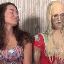 Anglefan: Green slimed in mini-dresses!