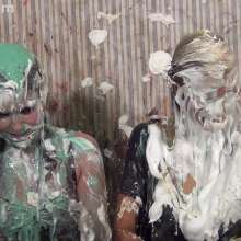 Anglefan: Lish and Christina green slimed