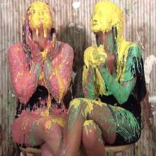 Anglefan: Lish and Christina green slimed