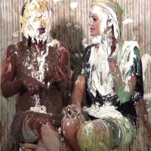Anglefan: Lish and Christina green slimed