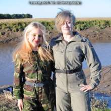DungeonMasterOne: Mud!  Felicity and Rosemary, summer evening mudplay together