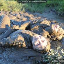 DungeonMasterOne: Mud!  Felicity and Rosemary, summer evening mudplay together