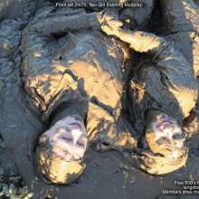 DungeonMasterOne: Mud!  Felicity and Rosemary, summer evening mudplay together