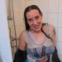 Wamtastic Jessica: Ann Goes for a Hooded Shower (Includes Stripping)