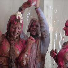RevSlymsford: Cheerleader, Schoolgirl and Teacher In Co-ed Messy Piefight