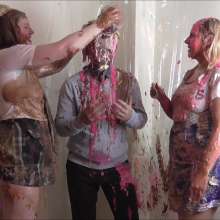 RevSlymsford: Cheerleader, Schoolgirl and Teacher In Co-ed Messy Piefight