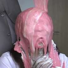 Alumi: Japanese schoolgirl loves the feeling of goo on her feet + pie on her face