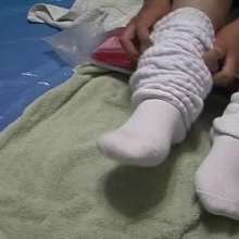 Alumi: Japanese schoolgirl loves the feeling of goo on her feet + pie on her face