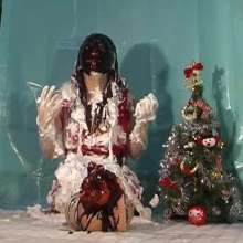 Alumi: Cream pies, eggs, chocolate syrup, feet--a traditional Xmas for Mai!