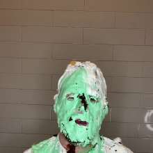 RubberPie: Man in Suit Gets Covered in Mess