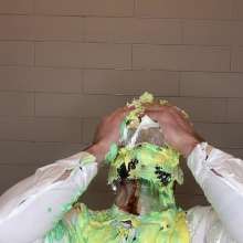 RubberPie: Man in Suit Gets Covered in Mess