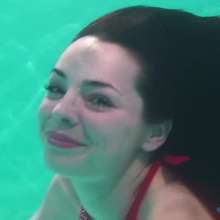 wamtec: Monique Underwater in a Dress with Pantyhose