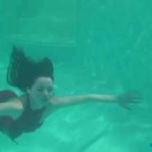 wamtec: Monique Underwater in a Dress with Pantyhose