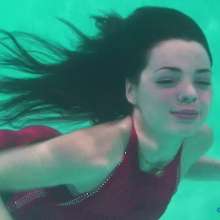 wamtec: Monique Underwater in a Dress with Pantyhose