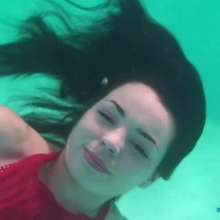 wamtec: Monique Underwater in a Dress with Pantyhose