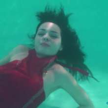 wamtec: Monique Underwater in a Dress with Pantyhose
