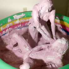 RevSlymsford: Nicole's First Time In a Sticky Fluff Pool with Kaydens