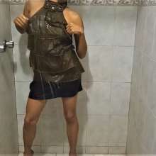 MadelineOasis: Clara Wears a Denim Skirt and a Gold Top For Shower Sex