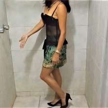 MadelineOasis: Red Hot Clara Has Shower Sex in a Skirt and Bustier