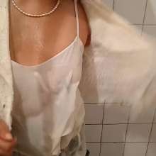 MadelineOasis: Clara Wears a Skirt and White Top for a Shower Orgasm