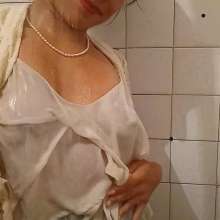MadelineOasis: Clara Wears a Skirt and White Top for a Shower Orgasm