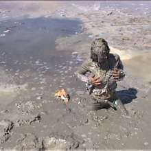 MadelineOasis: Marjorie Plays on a Very Muddy Beach