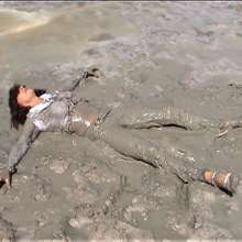 MadelineOasis: Marjorie Plays on a Very Muddy Beach
