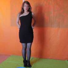 lovingmessy4you: Slime and Pie in the Face Black Dress and Pantyhose