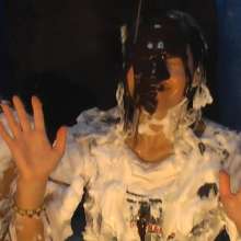 Alumi: Linda and Luce + shaving cream pies, honey, and chocolate + bare feet
