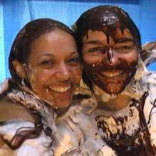Alumi: Linda and Luce + shaving cream pies, honey, and chocolate + bare feet