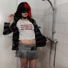 Broski: Aya Showers with See-through Shirt and Mini-skirt