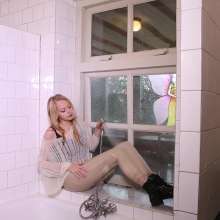 WetPlace: Beautiful Eileen Taking Shower In Cream Leggings