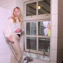 WetPlace: Beautiful Eileen Taking Shower In Cream Leggings