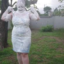 Darkabyss445: Denim Dress Gets Destroyed with Pies and Water