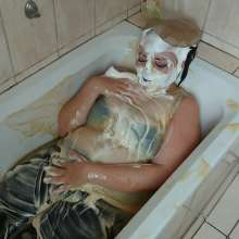 Darkabyss445: Getting Messy with Custard in the Bathtub