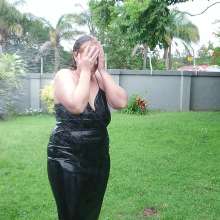 Darkabyss445: Getting Pied and Gunged in My Leather Dress