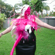 Darkabyss445: Getting Pied and Gunged in My Leather Dress