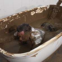 WamtasticUK: James Leather-Look Suit in Sloppy Mud Bath