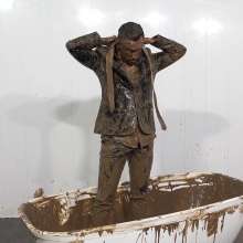 WamtasticUK: James Leather-Look Suit in Sloppy Mud Bath