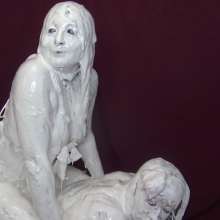 Jayce: One kitty Falls in, ONe kitty taunts-gunged-both stuck in Fluff!