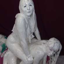 Jayce: One kitty Falls in, ONe kitty taunts-gunged-both stuck in Fluff!