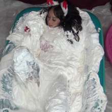 Jayce: One kitty Falls in, ONe kitty taunts-gunged-both stuck in Fluff!