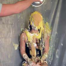 FunFilled Photography: Mallory's Pie and Slime Trivia Challenge in a Dress!